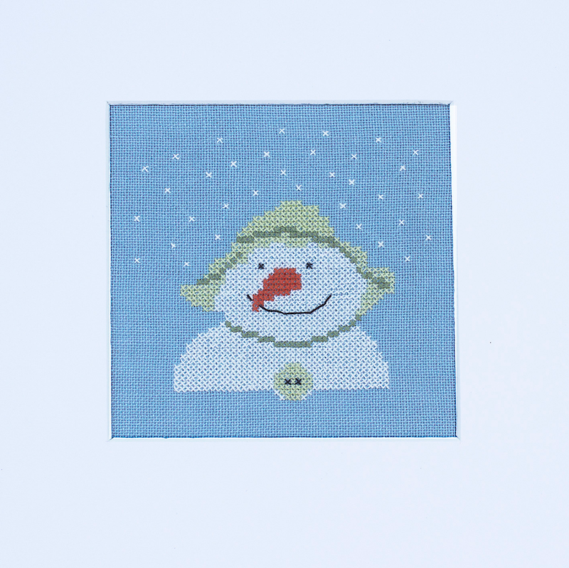 Stickpackung Schneemann mit Schlapphut