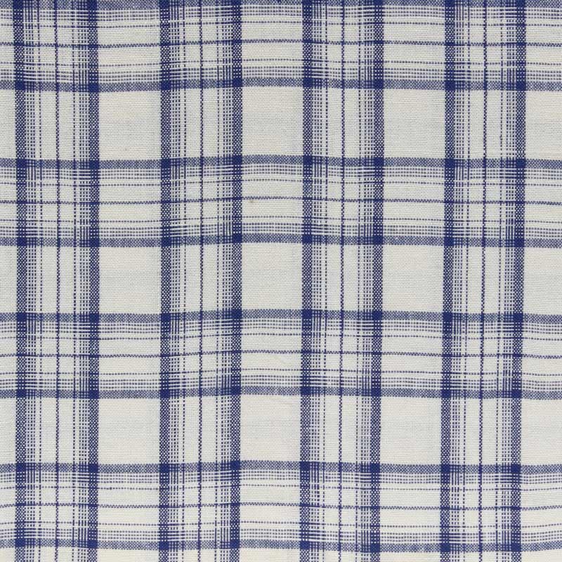 Leinenbreitware Streifenkaro gebleicht blau