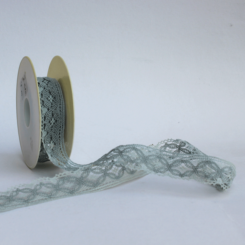 Spitzenband graublau