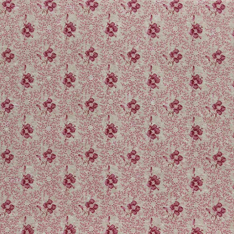 Baumwollstoff Blumenkaro natur-pink