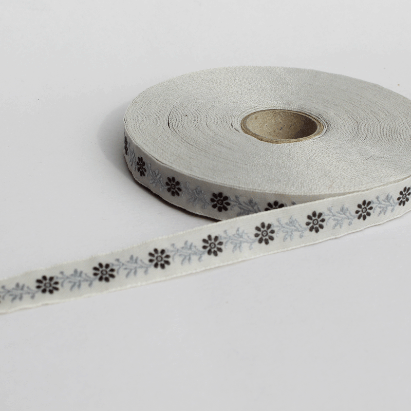 Blümchen Schmuckband grau