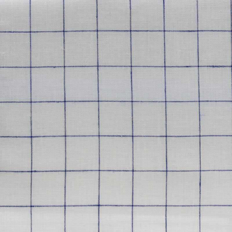 Leinenbreitware Streifenkaro gebleicht dunkelblau