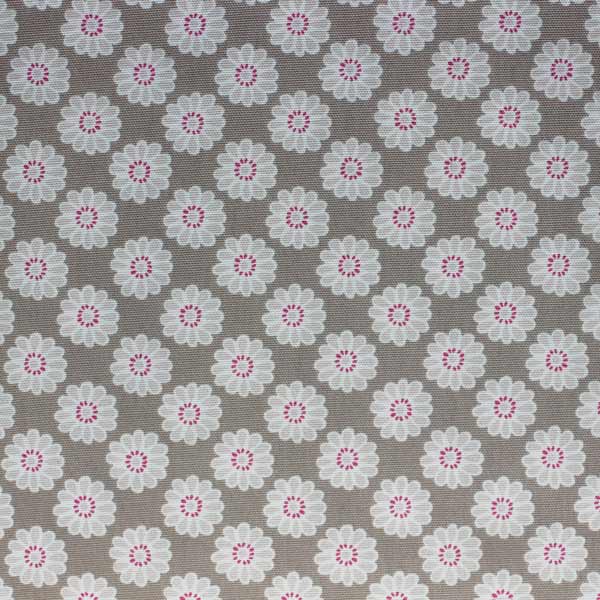 Baumwollstoff Daisy taupe