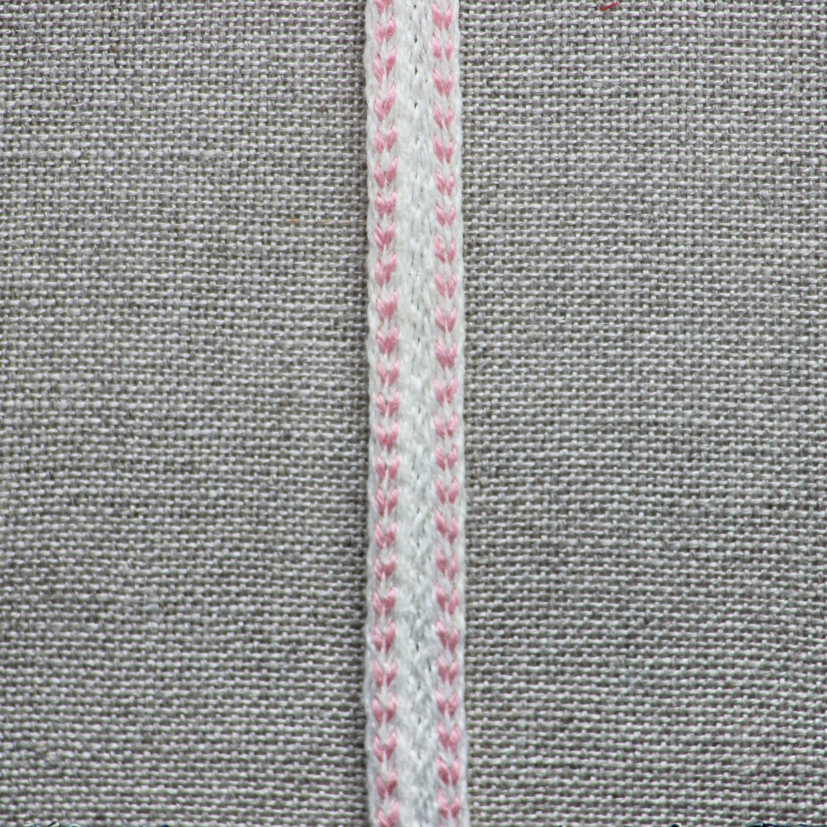 Leinenborte weiß-rosa