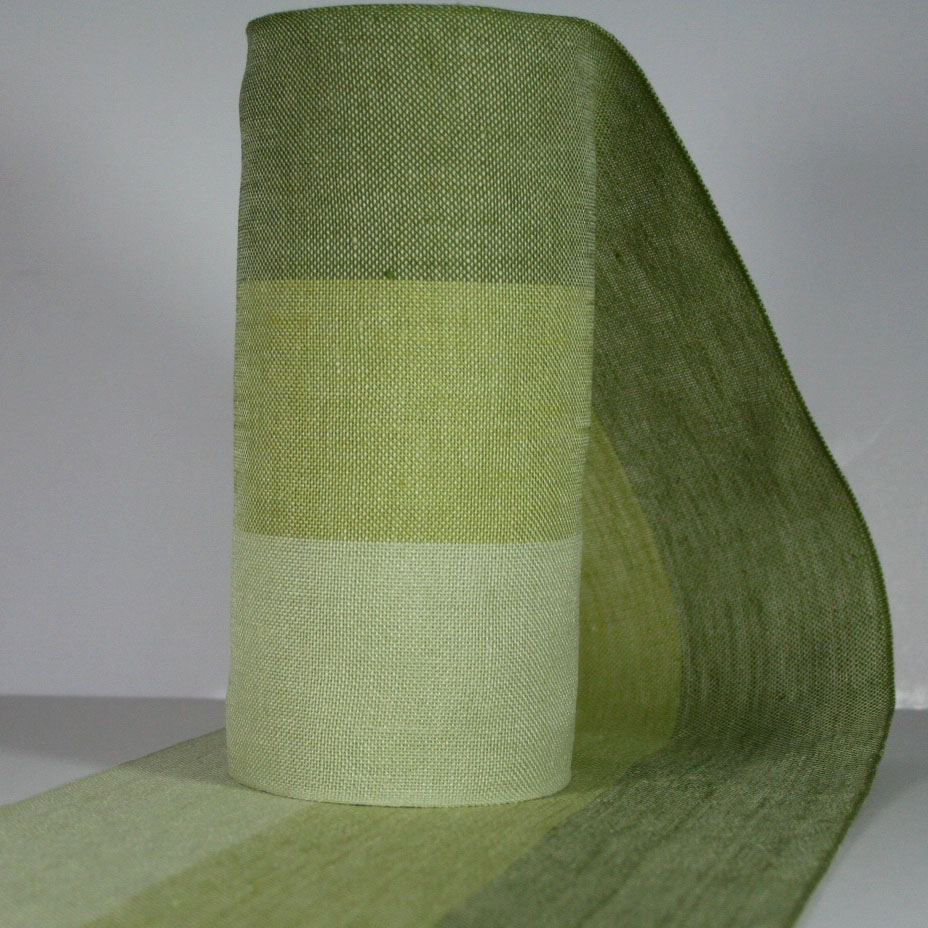 Leinenband grün dreifarbig, 34 cm breit, 0,50 cm