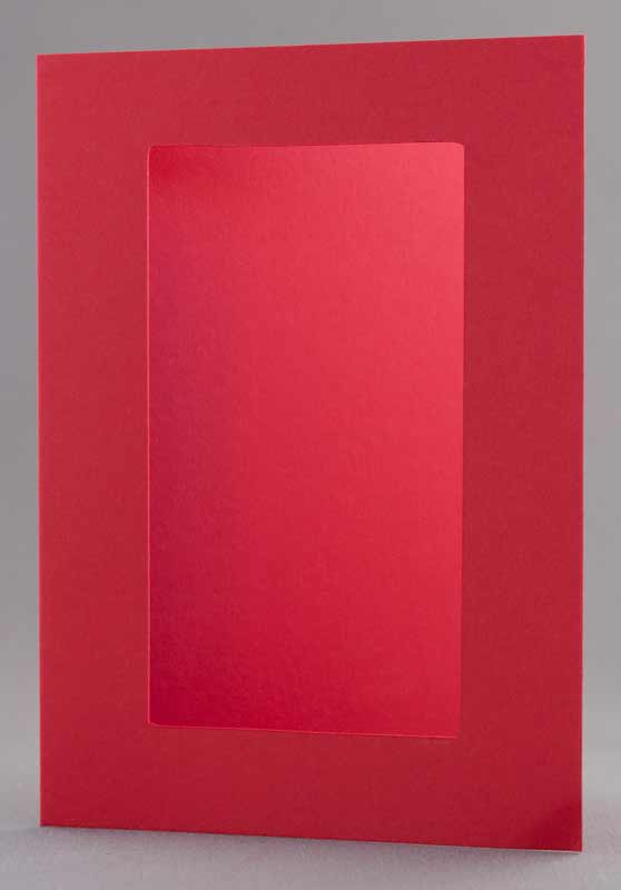 Pasepartout-Karte hellrot